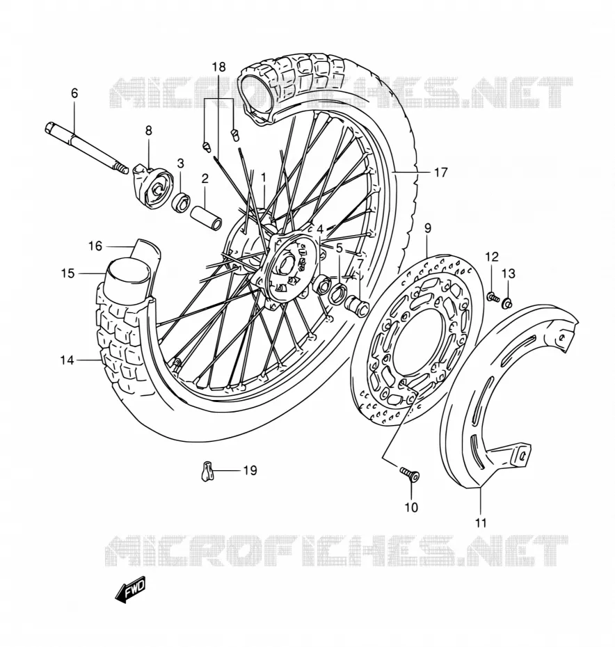 VOORWIEL Suzuki MOTO 800 DR 1992  DR800S N/DR800SU N