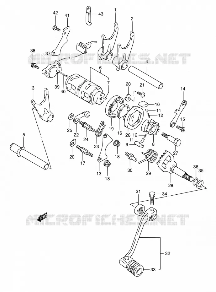 SCHAKELEN ASSY Suzuki MOTO 800 DR 1993  DR800S P/DR800SU P