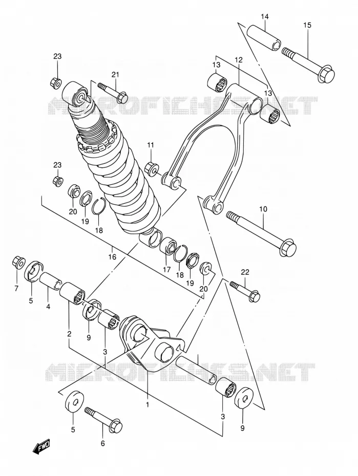 SCHOKBREKER AANEENSCHAKELING Suzuki MOTO 800 DR 1993  DR800S P/DR800SU P