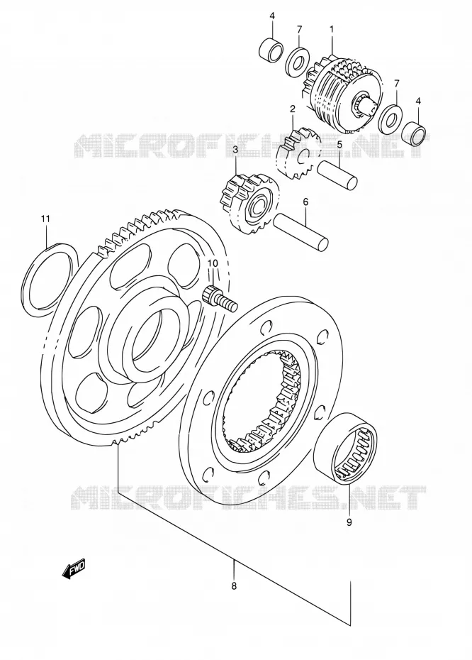 STARTMOTOR CLUTCH Suzuki MOTO 800 DR 1993  DR800S P/DR800SU P