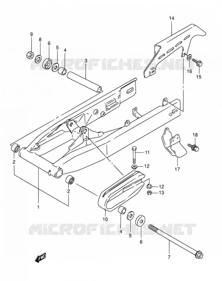 SWINGARM Suzuki MOTO 800 DR 1993  DR800S P/DR800SU P