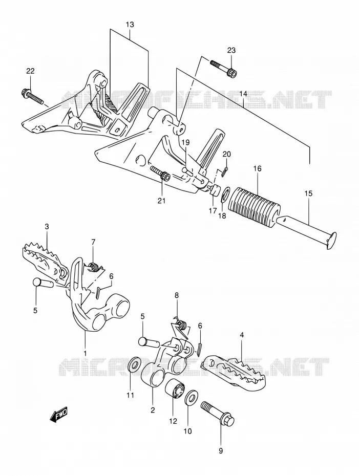 FOOTREST Suzuki MOTO 800 DR 1994  DR800S R/DR800SU R