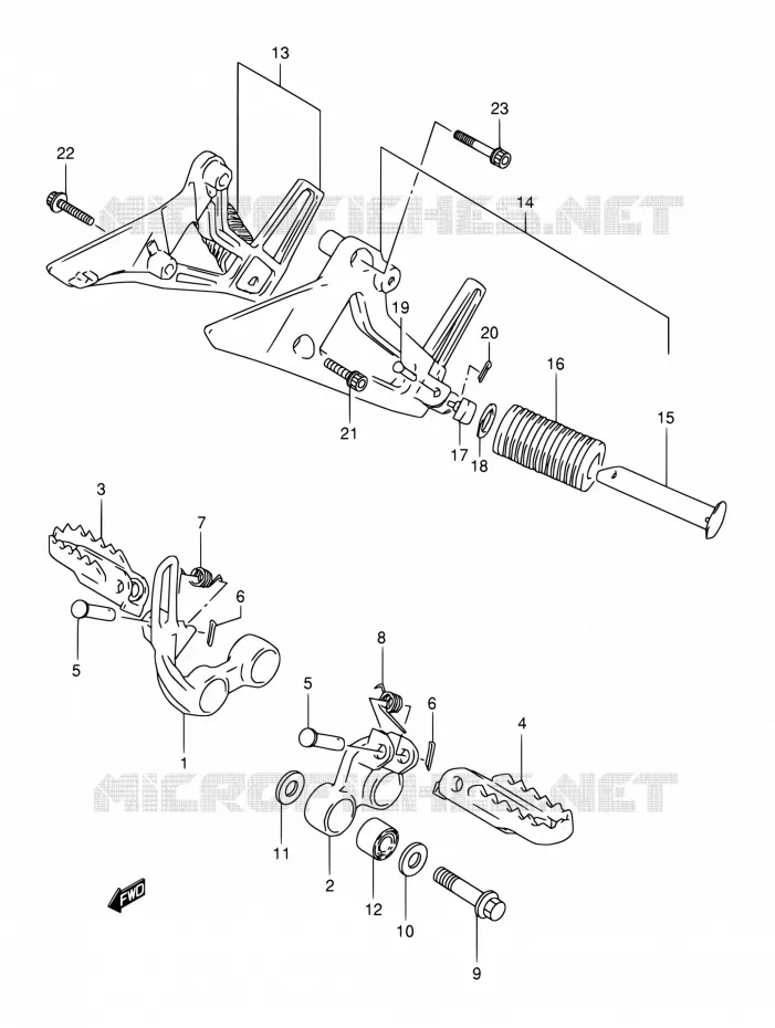 FOOTREST Suzuki MOTO 800 DR 1995  DR800S S/DR800SU S