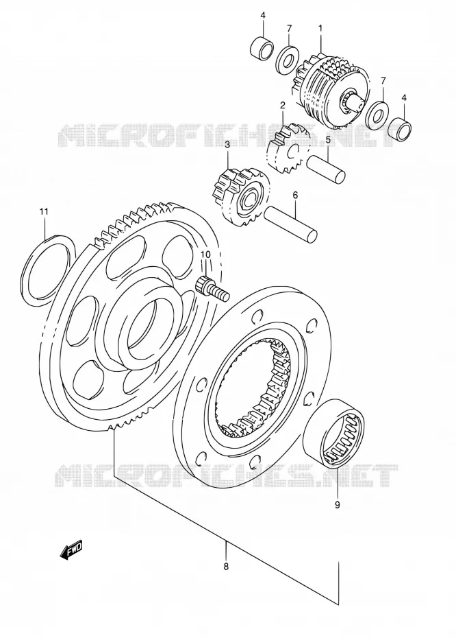 STARTMOTOR CLUTCH Suzuki MOTO 800 DR 1995  DR800S S/DR800SU S
