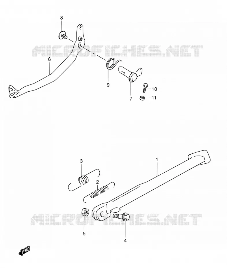 STAND - ACHTER REMPEDAAL Suzuki MOTO 800 DR 1996  DR800S T/DR800SU T