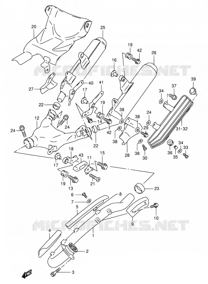 GELUIDDEMPER Suzuki MOTO 800 DR 1997  DR800S V/DR800SU V