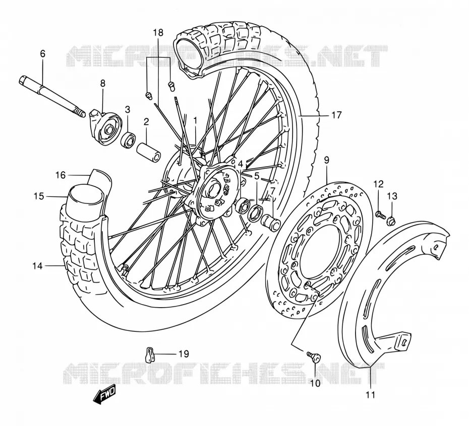 VOORWIEL Suzuki MOTO 800 DR 1997  DR800S V/DR800SU V