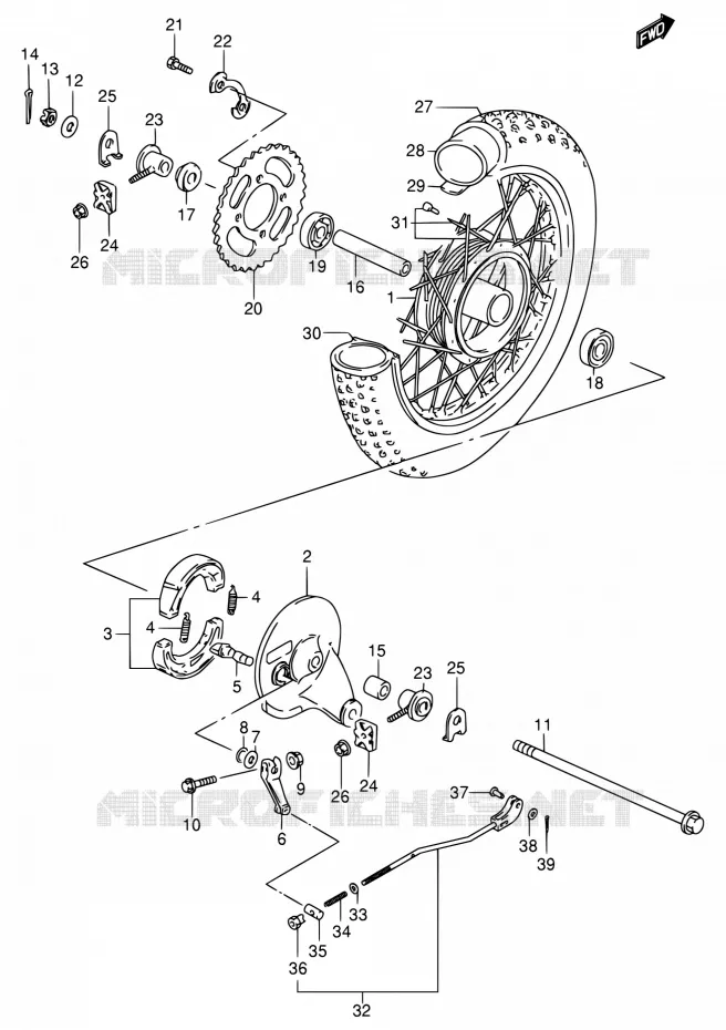 ACHTERWIEL Suzuki MOTO 80 DS 1996  DS80 T (E03,E28,E33)