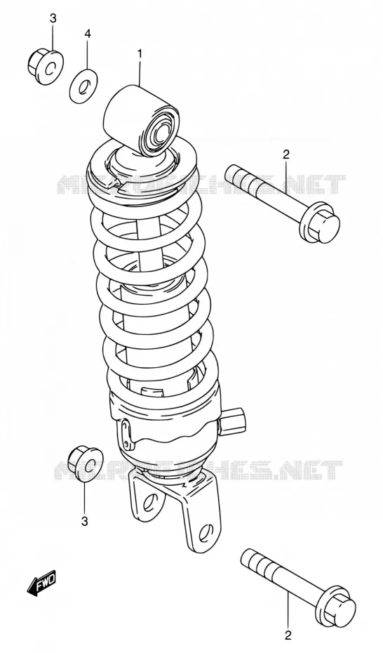 ACHTER SCHOKDEMPER Suzuki MOTO 80 DS 1998  DS80 W (E03,E28,E33)