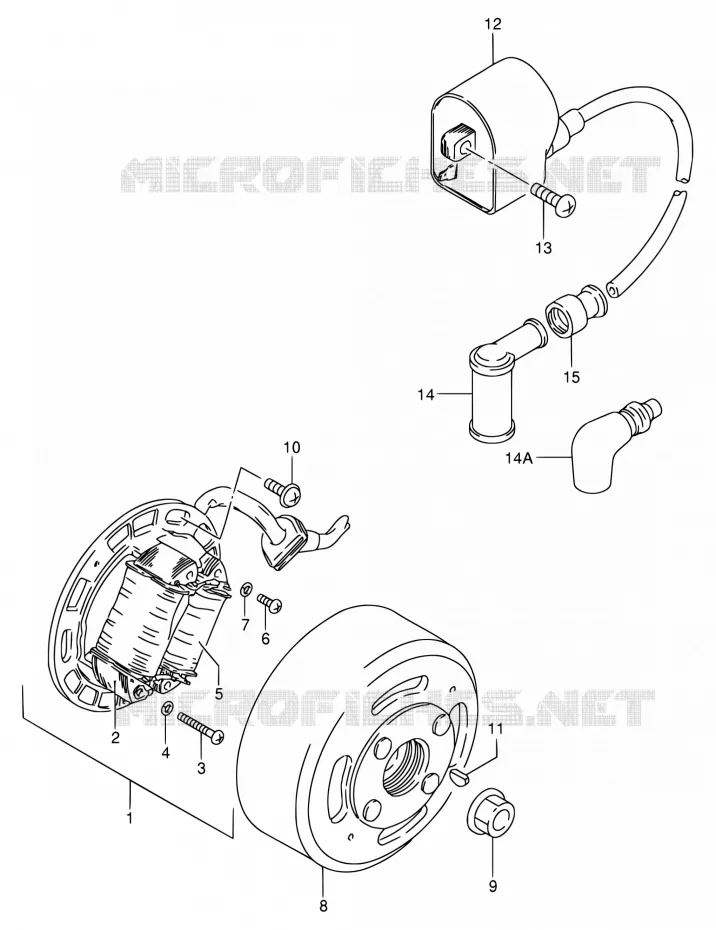 ONTSTEKING Suzuki MOTO 80 DS 1999  DS80 W (E03,E28,E33)