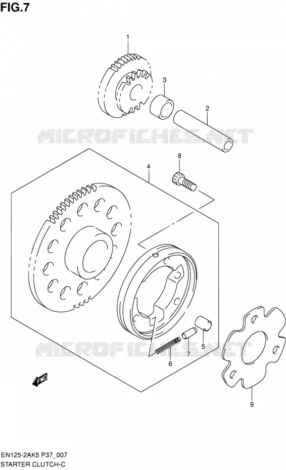 STARTMOTOR CLUTCH Suzuki MOTO 125 EN 2007  EN125-2AK7(P37)