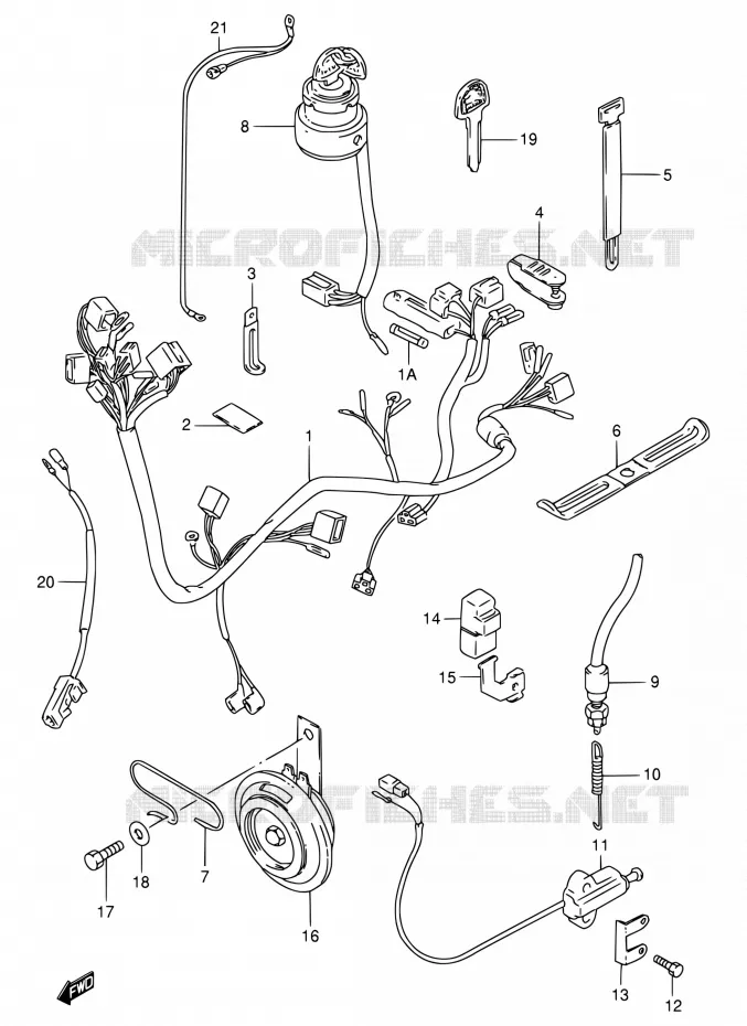 BEDRADING (MODELE N/R E30) Suzuki MOTO 125 GN 1992  GN125EN(E30)