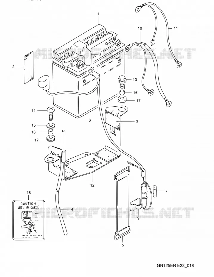 ACCU Suzuki MOTO 125 GN 1993  GN125E P (E03,E28,E33)