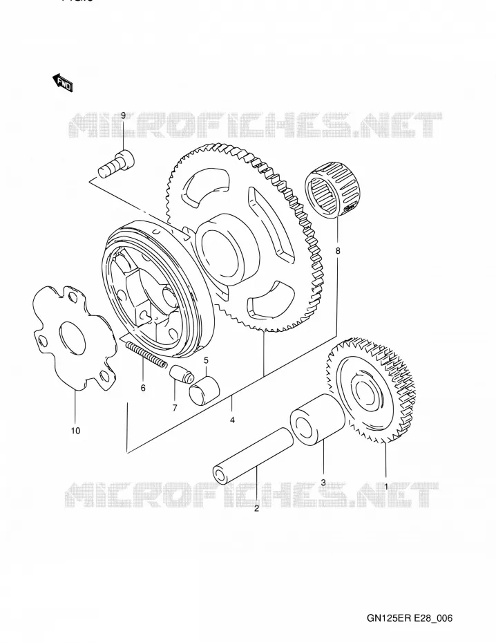 STARTMOTOR CLUTCH Suzuki MOTO 125 GN 1993  GN125E P (E03,E28,E33)