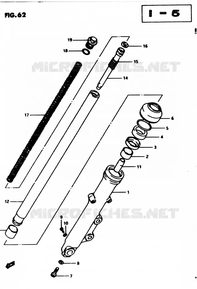 FRONT RIGHT SCHOKDEMPER (E34) Suzuki MOTO 450 GS-E 1982  GS450EZ