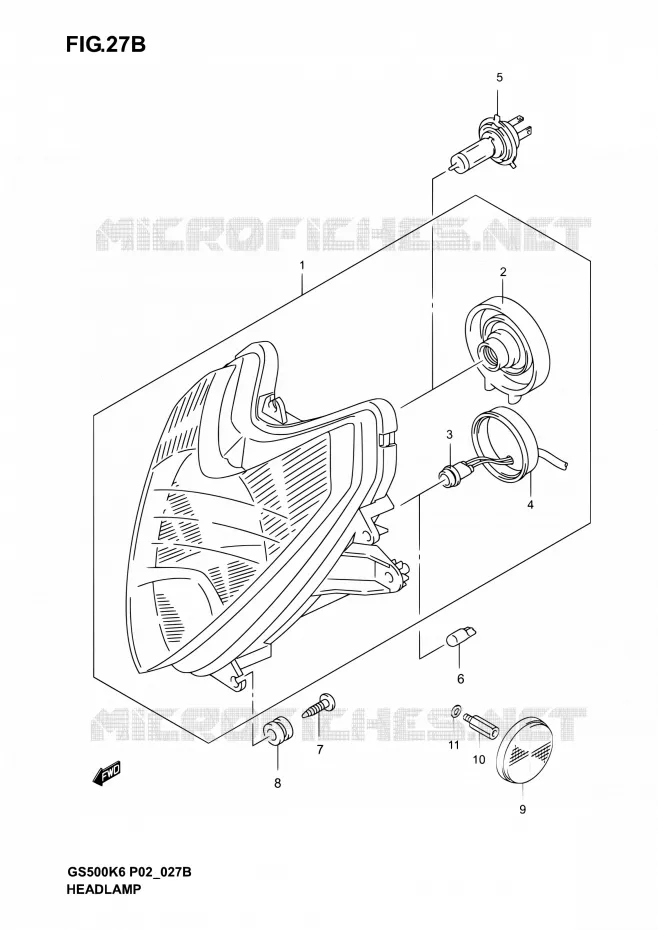 KOPLAMP (GS500FK4/K5/K6 P24) Suzuki MOTO 500 GS-E 2003  GS500 K3 (P19,P24,P54)