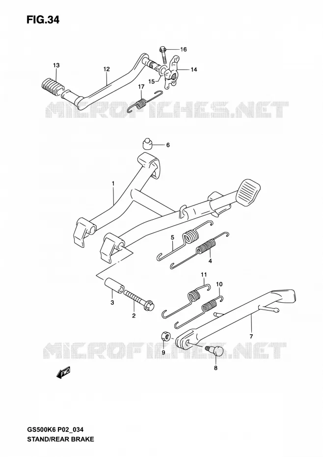 STAND (MODELE K3) Suzuki MOTO 500 GS-E 2003  GS500 K3 (P19,P24,P54)