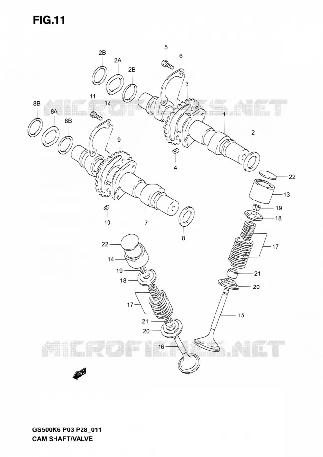 NOKKENAS - VALVES Suzuki MOTO 500 GS-E 2004  GS500 K4/GS500F K4 (P03,P28,P33)