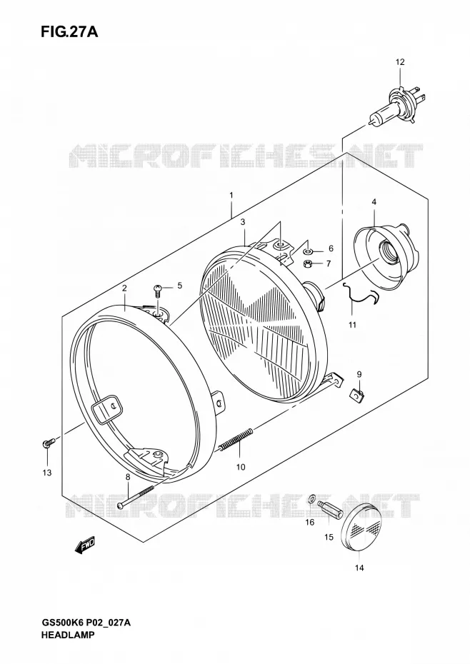 KOPLAMP (GS500K4/K5/K6 P24) Suzuki MOTO 500 GS-E 2005  GS500 K5 (P02,P19,P24,P54)