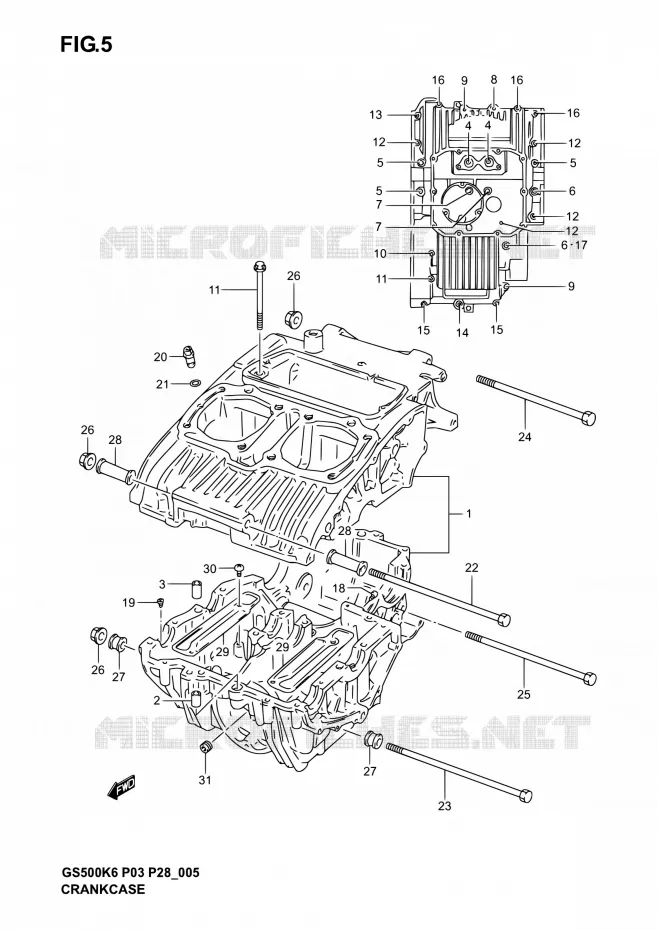 CASING Suzuki MOTO 500 GS-E 2005  GS500 K5/GS500F K5 (P03,P28,P33)