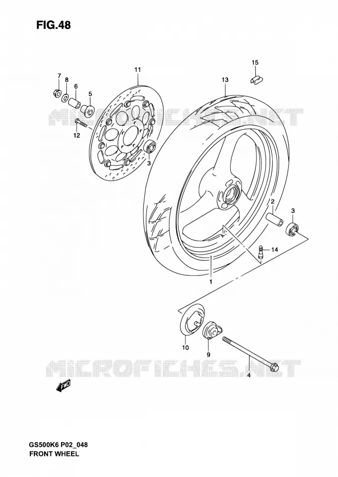 VOORWIEL Suzuki MOTO 500 GS-E 2006  GS500 K6 (P02,P19,P24,P54)