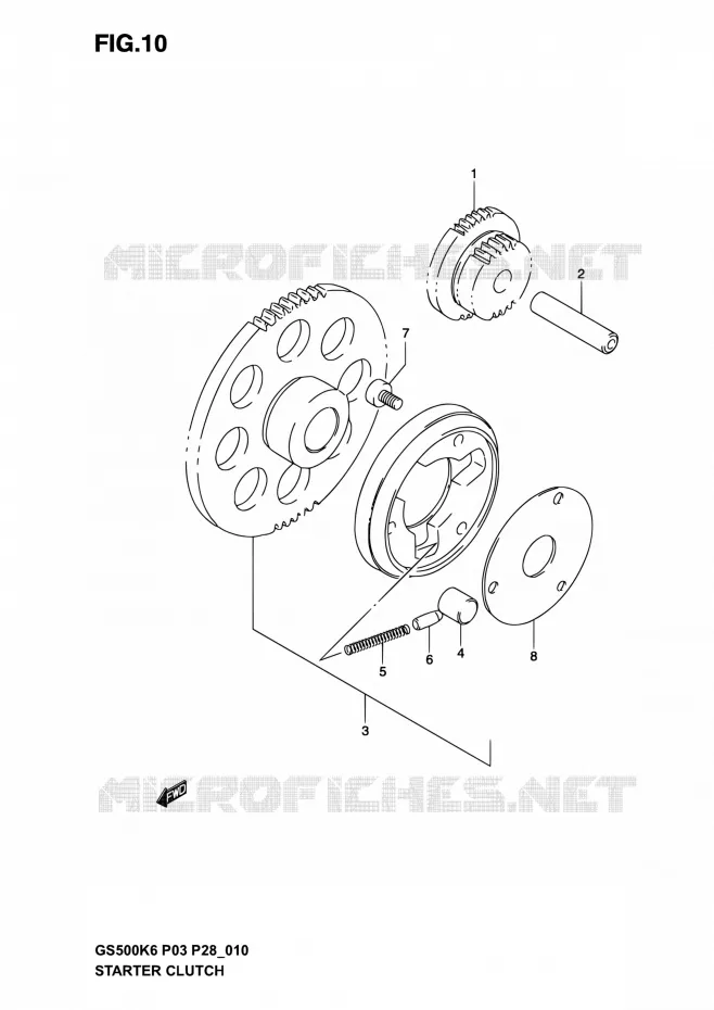 STARTMOTOR CLUTCH Suzuki MOTO 500 GS-E 2006  GS500 K6/GS500F K6 (P03,P28,P33)
