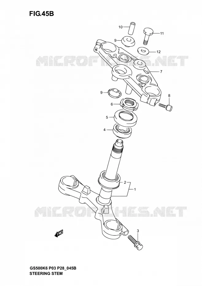 STUURPEN (GS500FK4/K5/K6) Suzuki MOTO 500 GS-E 2006  GS500 K6/GS500F K6 (P03,P28,P33)