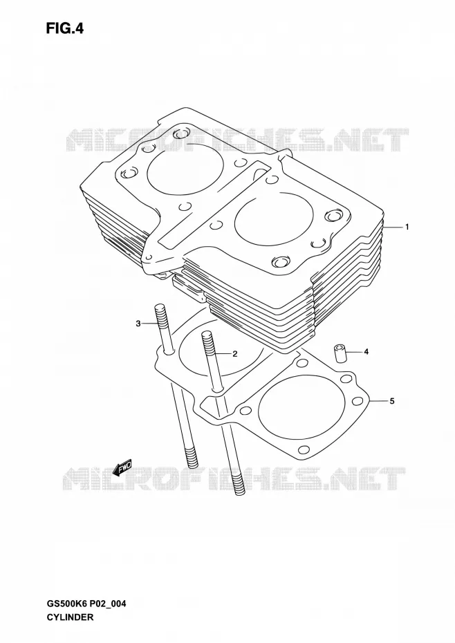 CILINDER Suzuki MOTO 500 GS-F 2004  GS500F K4 (P02,P19,P24,P54)