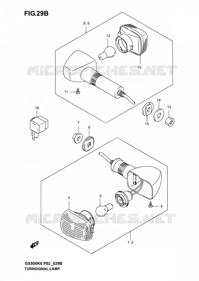 INDICATOREN (GS500FK4/K5/K6/FUK4/K5/K6) Suzuki MOTO 500 GS-F 2004  GS500F K4 (P02,P19,P24,P54)