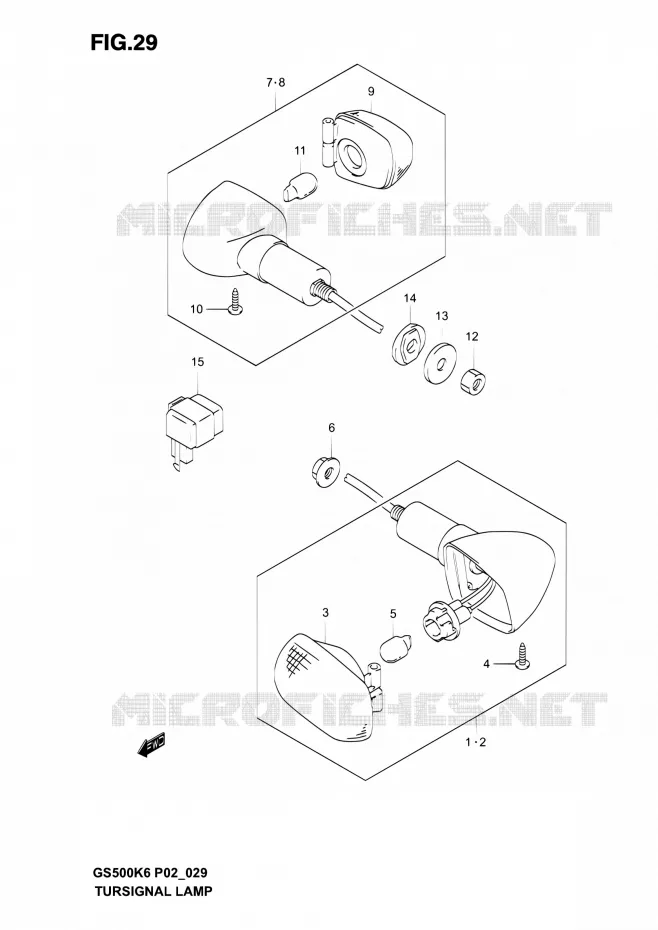 INDICATOREN (GS500K3 P24) Suzuki MOTO 500 GS-F 2004  GS500F K4 (P02,P19,P24,P54)