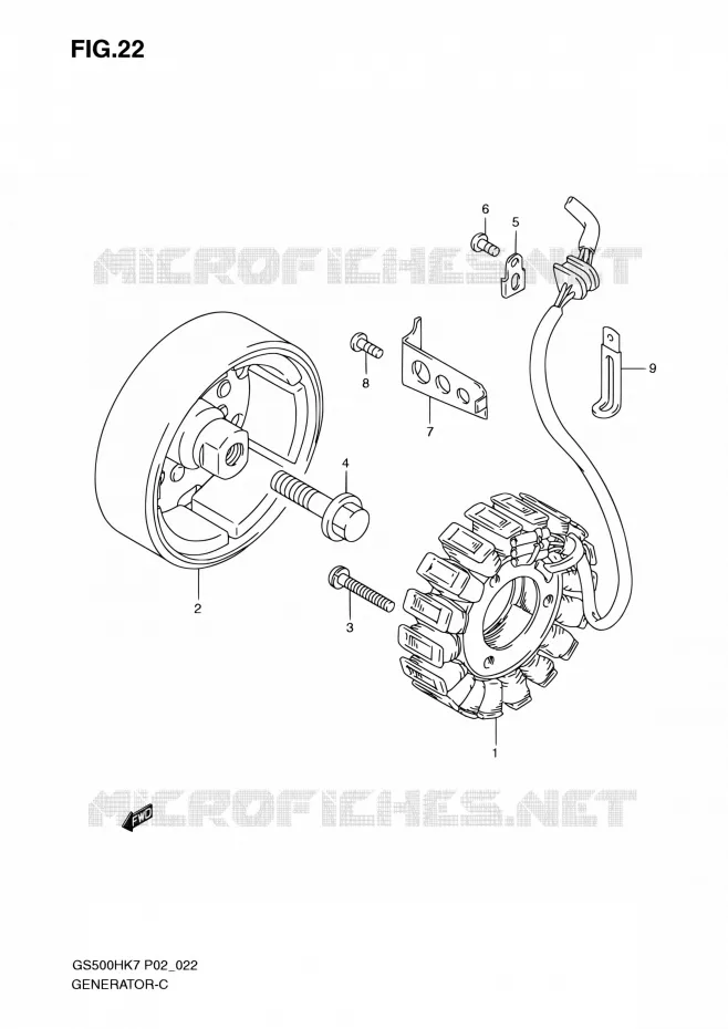 ALTERNATOR Suzuki MOTO 500 GS-F 2007  GS500FH K7 (P02,P19,P54)