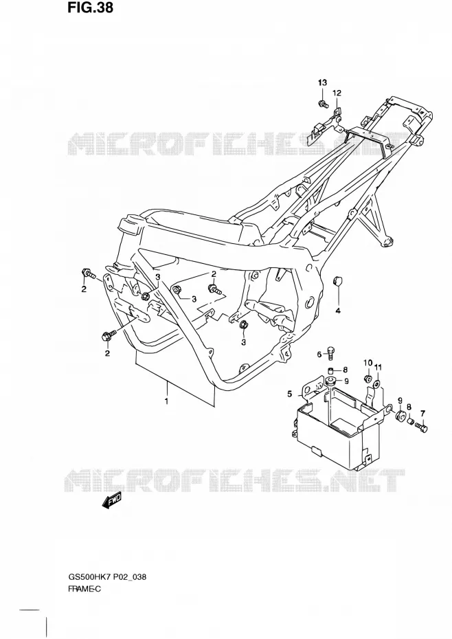 FRAME Suzuki MOTO 500 GS-F 2007  GS500FH K7 (P02,P19,P54)