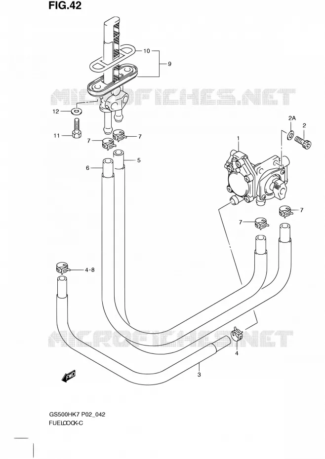FUEL COCK Suzuki MOTO 500 GS-F 2007  GS500FH K7 (P02,P19,P54)