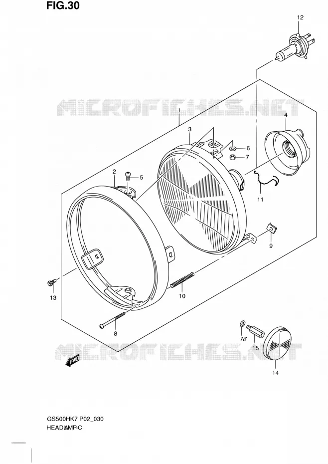 KOPLAMP (GS500H P24) Suzuki MOTO 500 GS-F 2007  GS500FH K7 (P02,P19,P54)