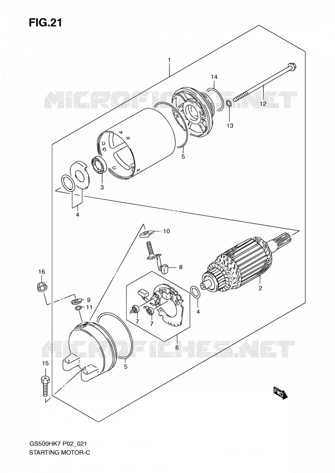 STARTMOTOR Suzuki MOTO 500 GS-F 2007  GS500FH K7 (P02,P19,P54)