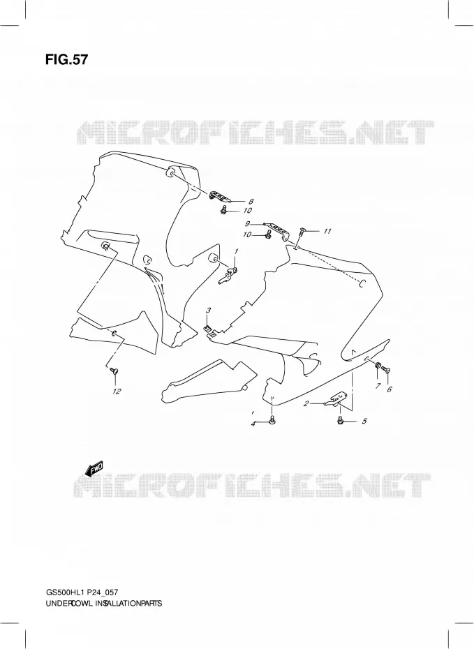 FAIRING INSTALLATIEDELEN (GS500FH) Suzuki MOTO 500 GS-F 2011  GS500FHL1(P24)