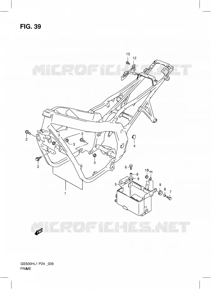 FRAME (GS500FH) Suzuki MOTO 500 GS-F 2011  GS500FHL1(P24)