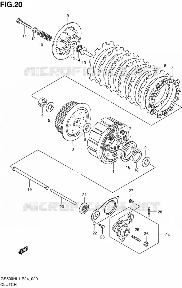 KOPPELING Suzuki MOTO 500 GS-F 2011  GS500FHL1(P24)