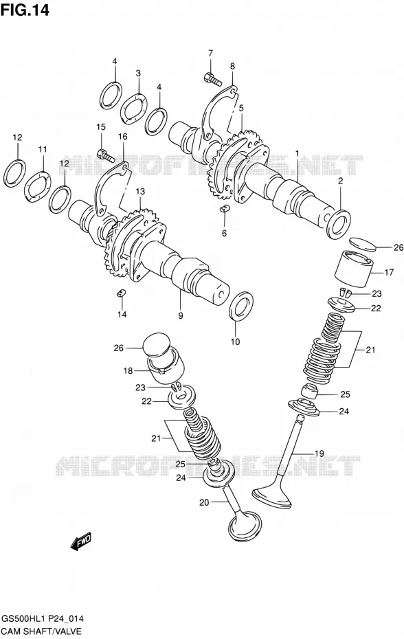 NOKKENAS - VALVES Suzuki MOTO 500 GS-F 2011  GS500FHL1(P24)