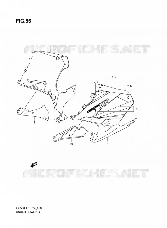 ONDERAANKLEDING (GS500FH) Suzuki MOTO 500 GS-F 2011  GS500FHL1(P24)