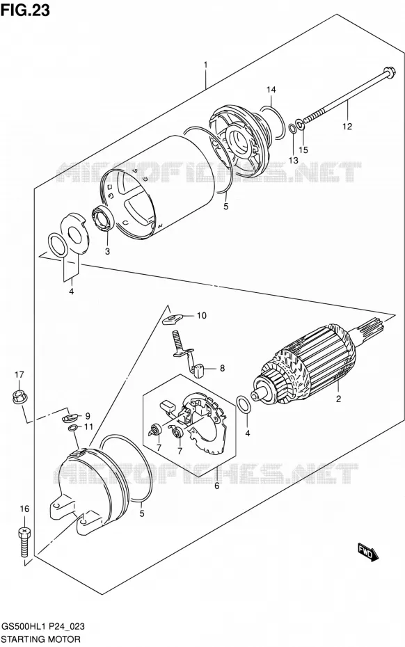 STARTMOTOR Suzuki MOTO 500 GS-F 2011  GS500FHL1(P24)