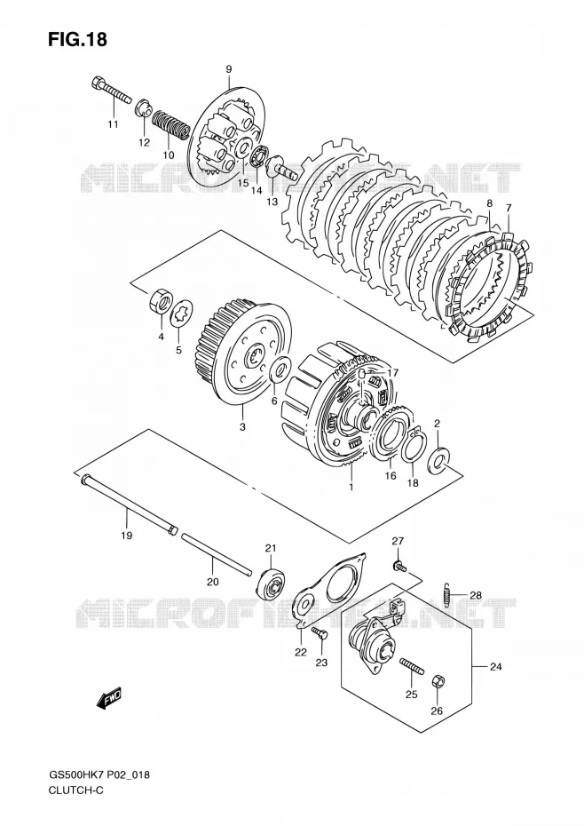 KOPPELING Suzuki MOTO 500 GS-E 2007  GS500H K7 (P02,P19,P54)
