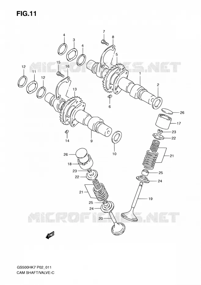 NOKKENAS - VALVES Suzuki MOTO 500 GS-E 2007  GS500H K7 (P02,P19,P54)