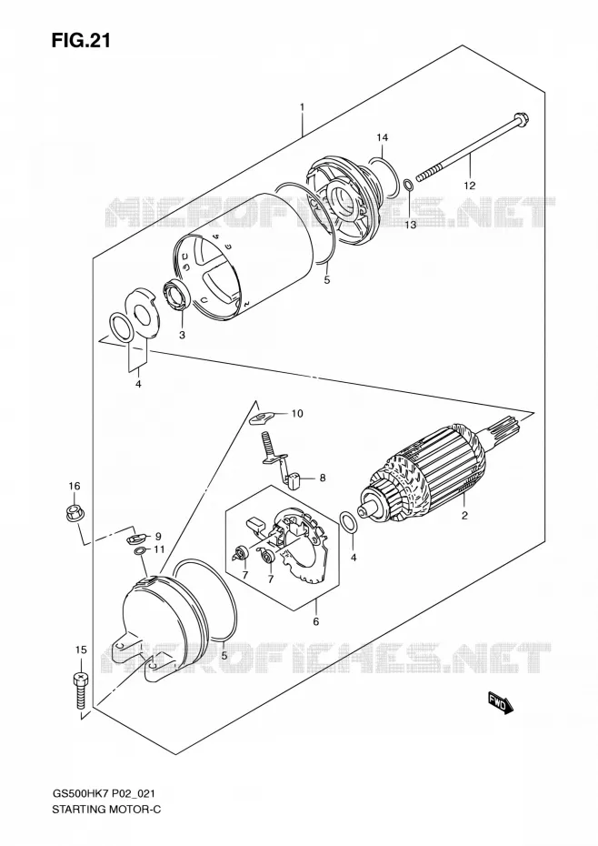 STARTMOTOR Suzuki MOTO 500 GS-E 2007  GS500H K7 (P02,P19,P54)