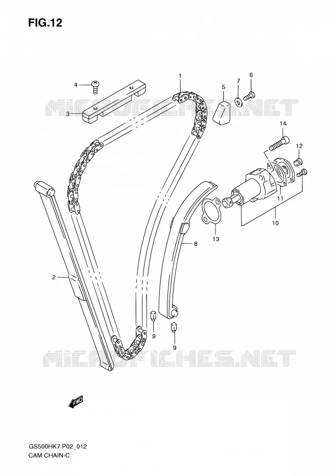 TIMING Suzuki MOTO 500 GS-E 2007  GS500H K7 (P02,P19,P54)
