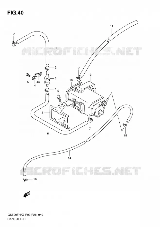CANISTER (P33) Suzuki MOTO 500 GS-E 2007  GS500H K7/GS500FH K7 (P03,P28,P33,P95)