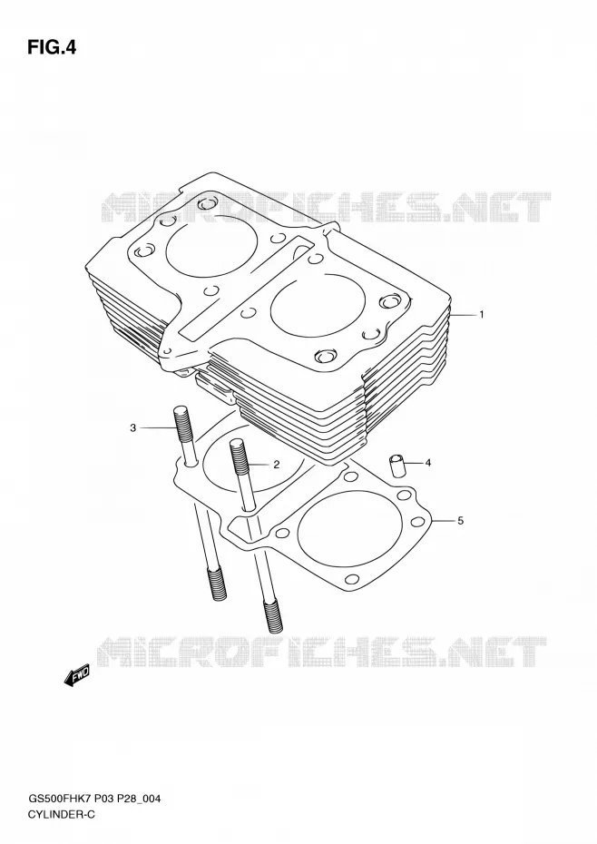 CILINDER Suzuki MOTO 500 GS-E 2007  GS500H K7/GS500FH K7 (P03,P28,P33,P95)