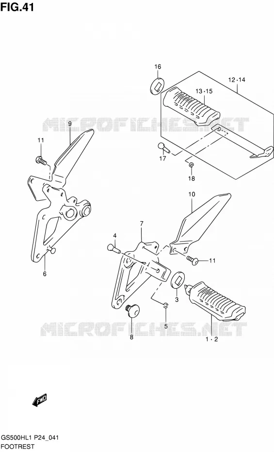 FOOTREST Suzuki MOTO 500 GS-E 2011  GS500HL1(P24)