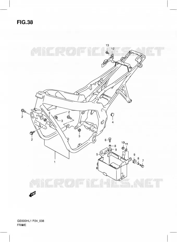 FRAME (GS500H) Suzuki MOTO 500 GS-E 2011  GS500HL1(P24)