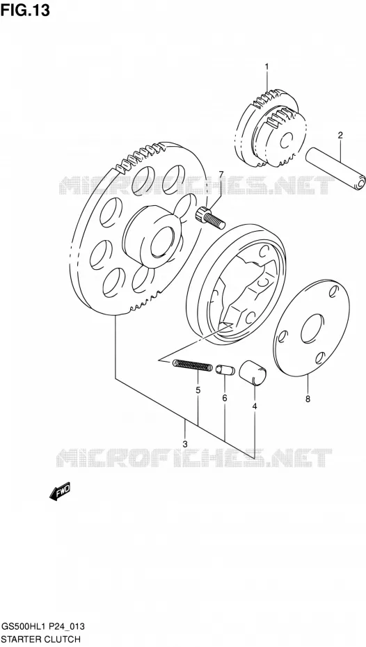 STARTMOTOR CLUTCH Suzuki MOTO 500 GS-E 2011  GS500HL1(P24)